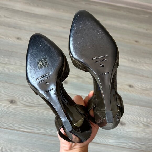 Jil Sander Patent Leather Olive Heels - Picture 6 of 9